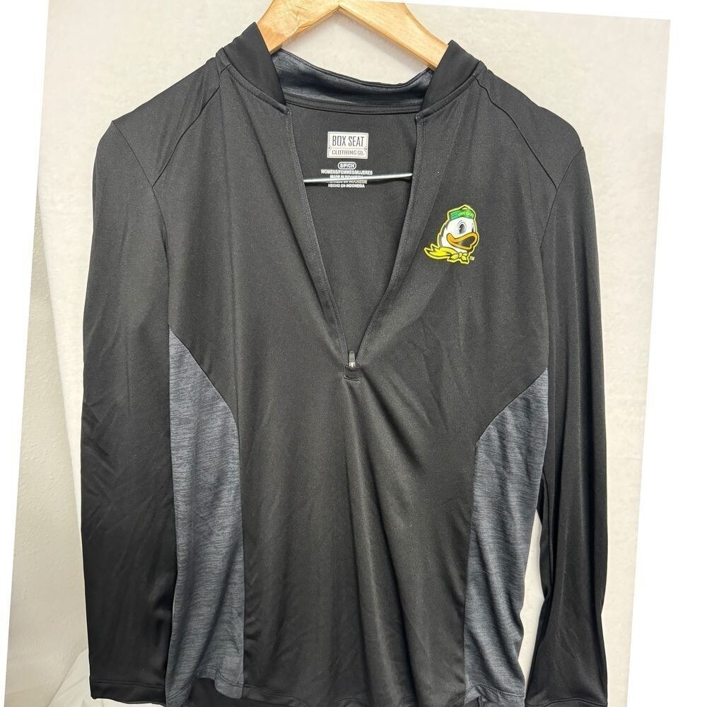 Box Seat Clothing‎ | women's quarter zip up Oregon Ducks shirt | size small |
